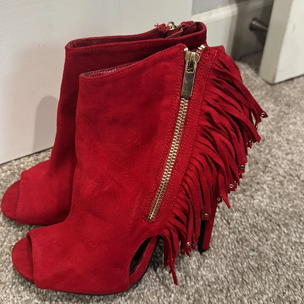 Red Shingle Booties - Picture 2 of 6